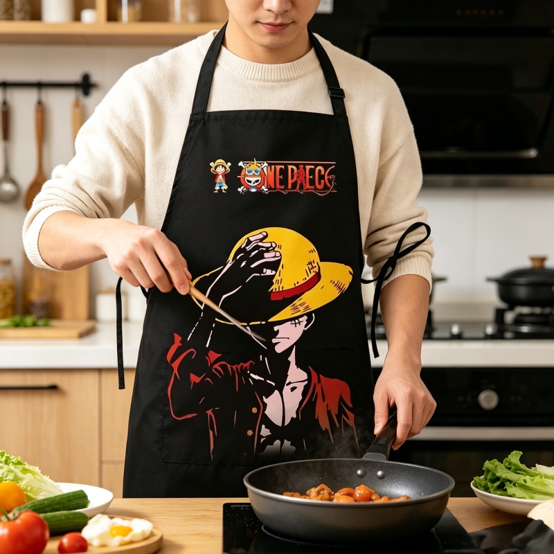 Kitchen Baking Items - Avental One Piece Luffy Estampado Desenho