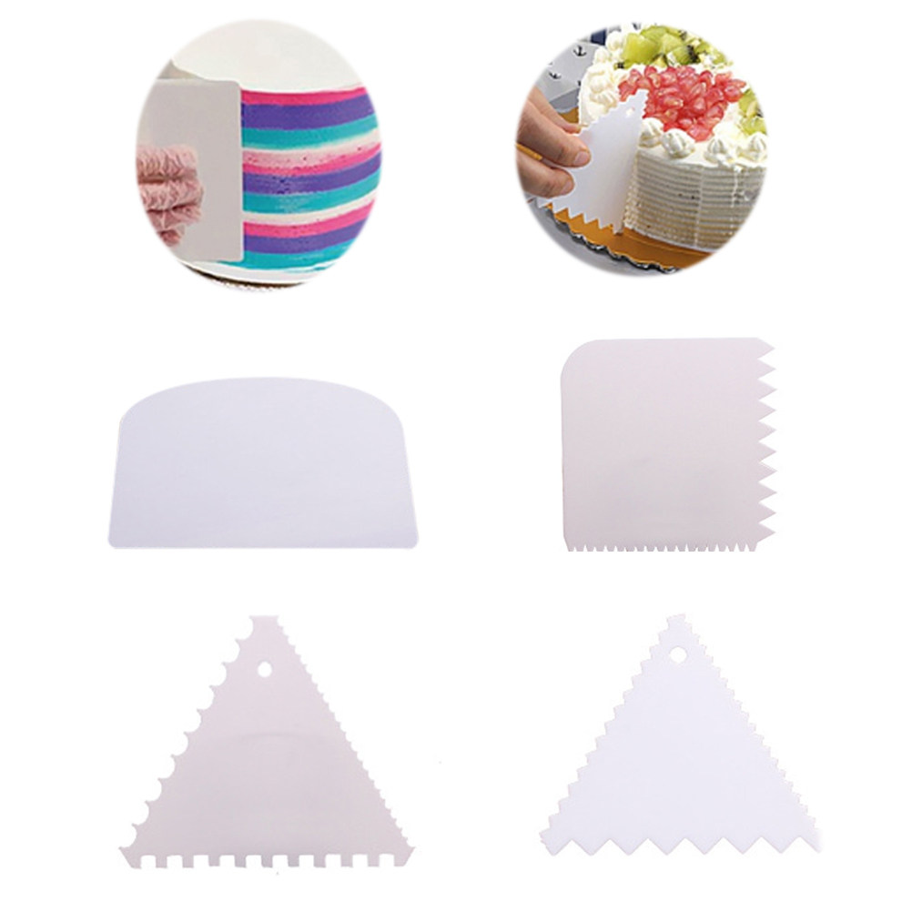 Fondant Smoother Set - Conjunto de 4 raspadores de bolo,