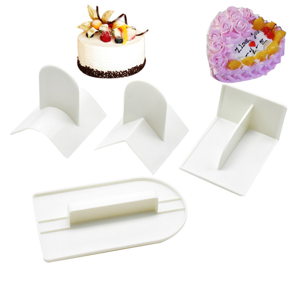 Fondant Smoother Set - Conjunto de 4 Espátulas Brancas para