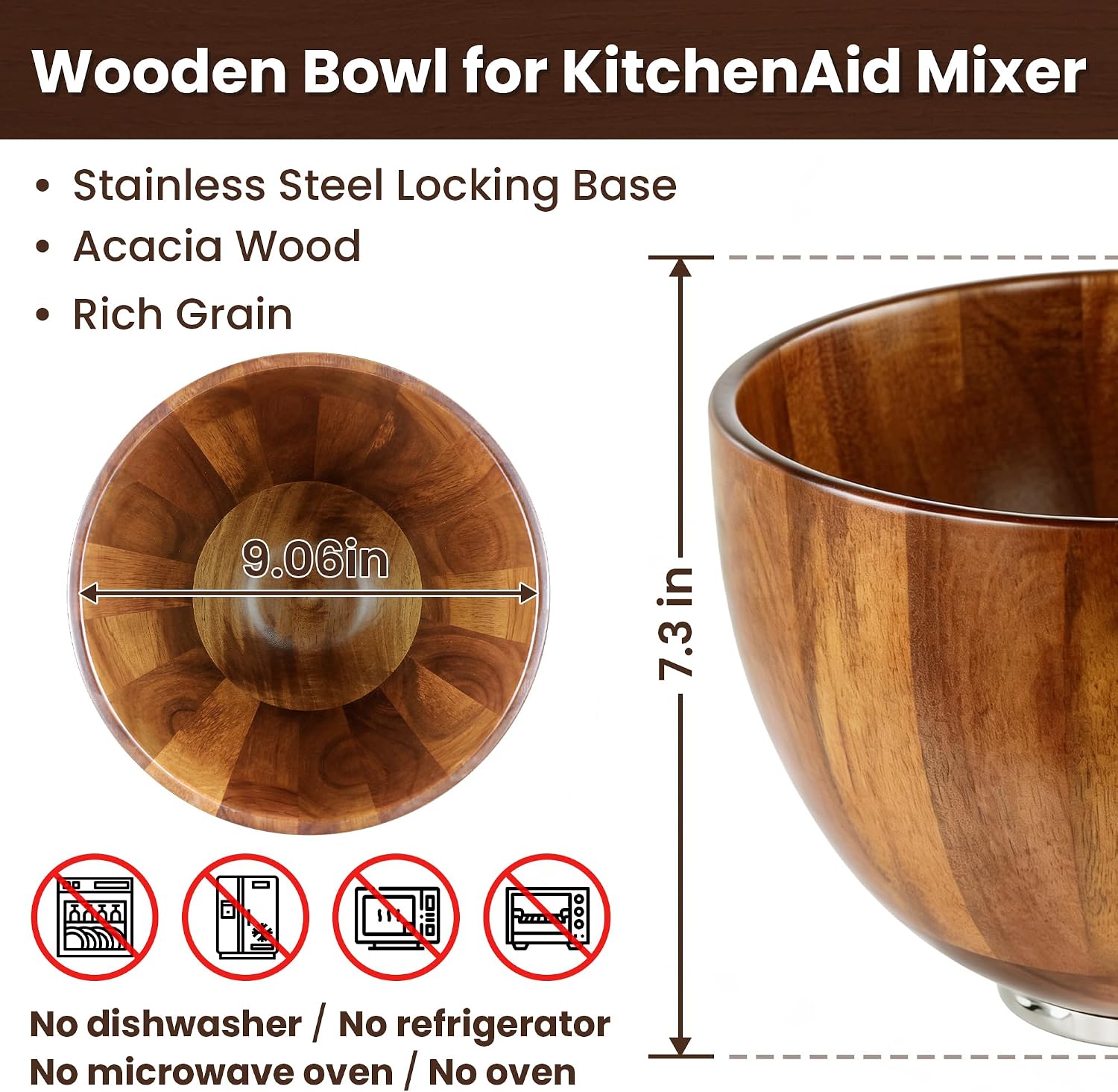Tigela de Mistura de Madeira K - Stand Mixer Bowl avaliação e preço