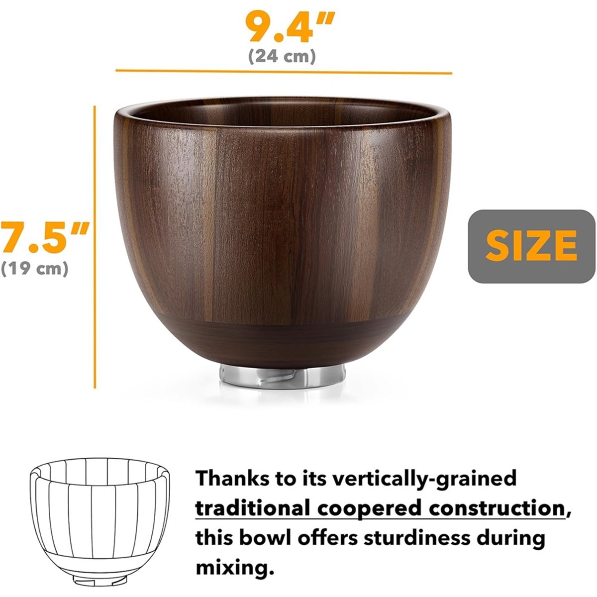 (A25M) Tigela de Madeira para  - Stand Mixer Bowl avaliação e preço